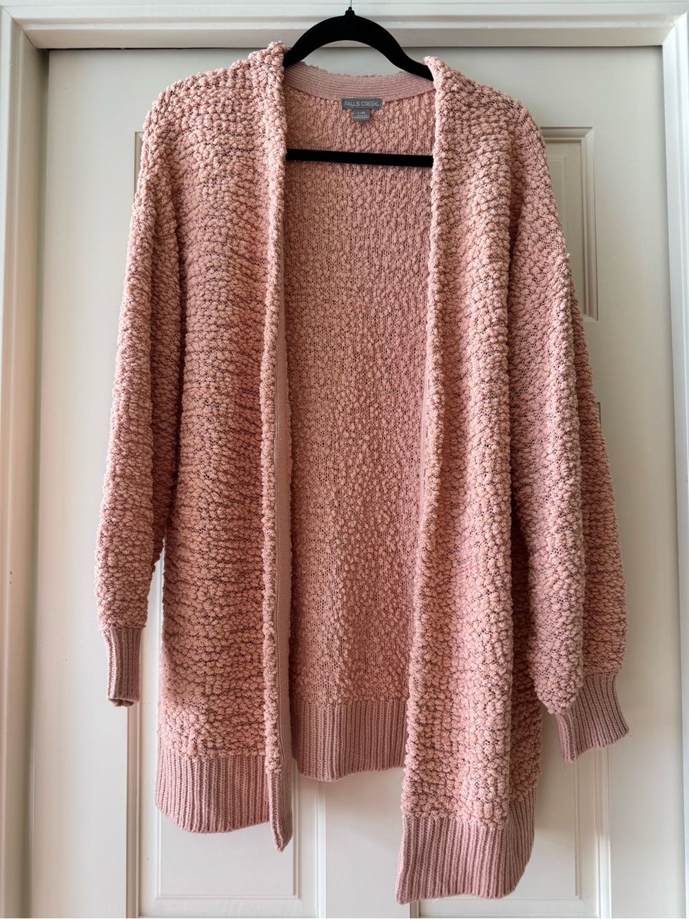 Falls Creek Blush Pink Popcorn Knit Open-Front Cardigan